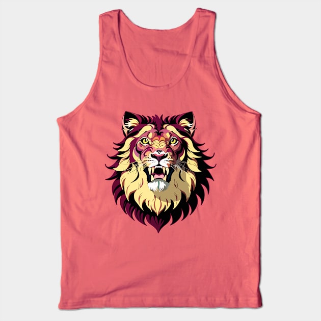 Urban Streetwear Lion's Head Tank Top by SunGraphicsLab